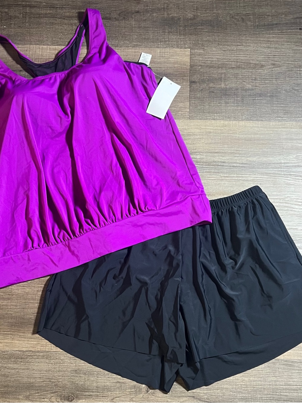 Women’s Size L/XL Meet.Curve Blouson Top With Shorts Two Piece Swim Set